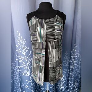 I.N. Studio Black and White Geometric Women's Blouse